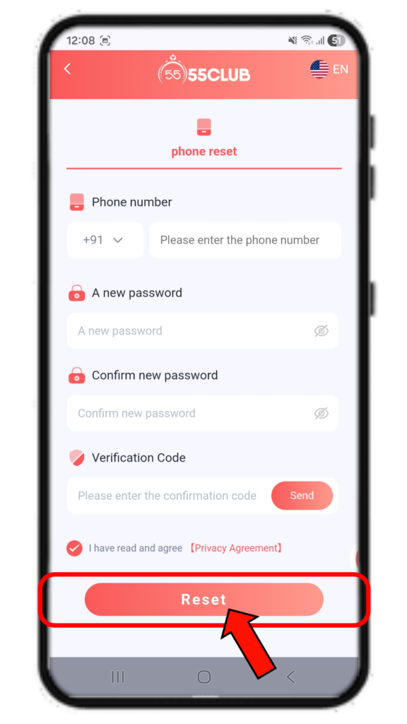 55 Club Forgot Password